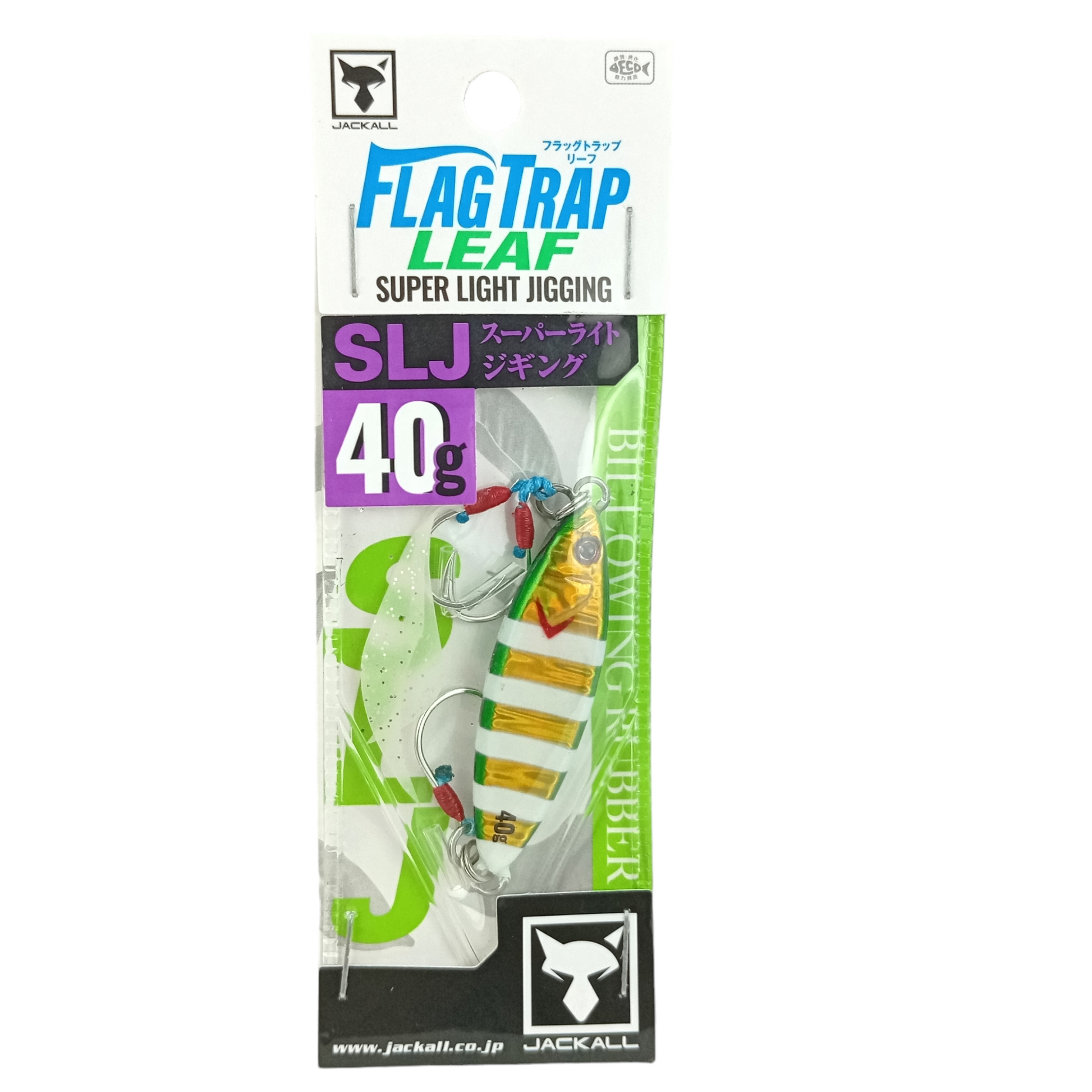 Jackall Flag Trap Leaf 40g Super Light Jig Fishing Lure Grikin Glowstripe MGM W HL Single Image