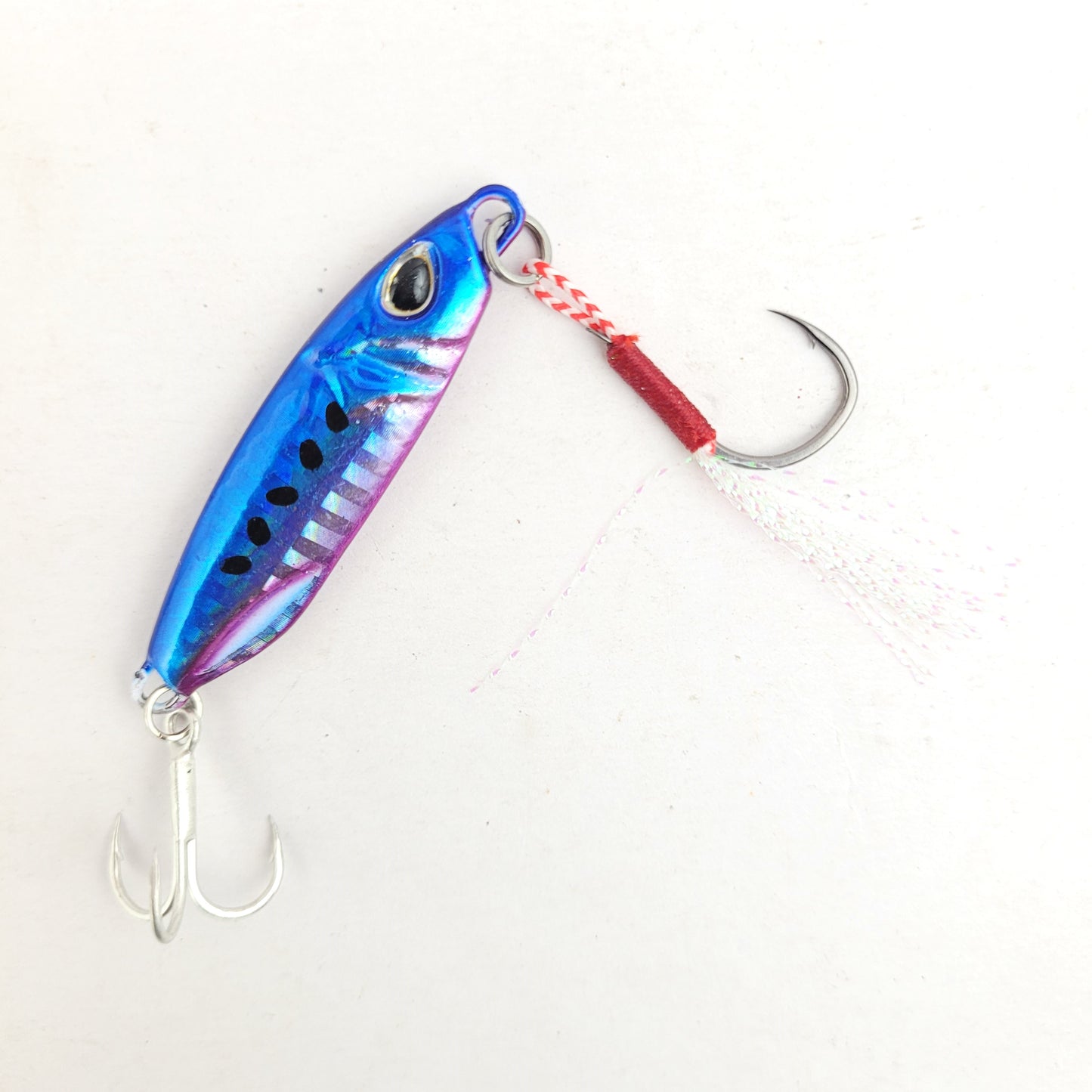 Jig Lure with Single Assist and Treble Hooks | 20g Blue Pink Image