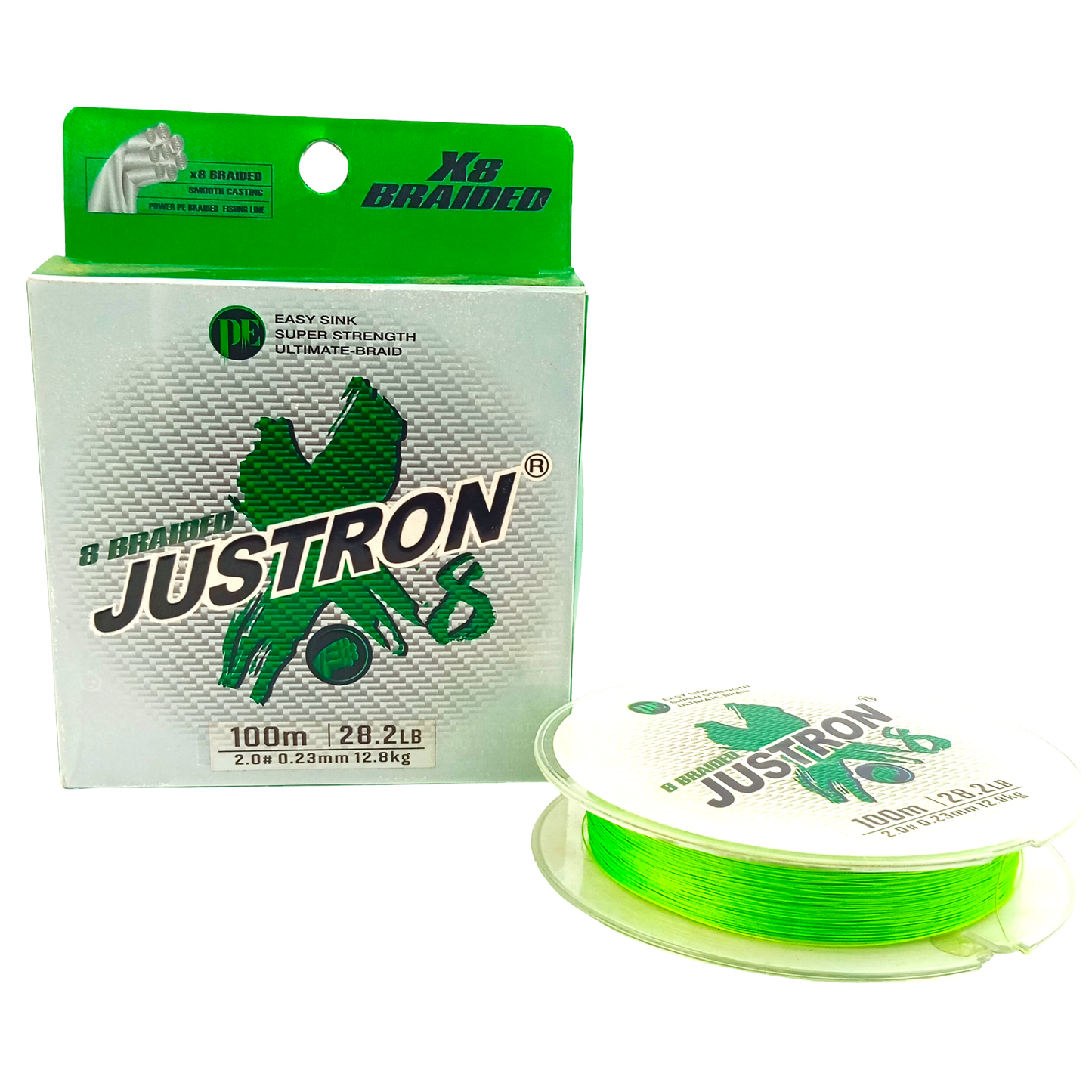 Justron 8X Braided Line 1oom-28.2Lb Fishing Line Close  Image