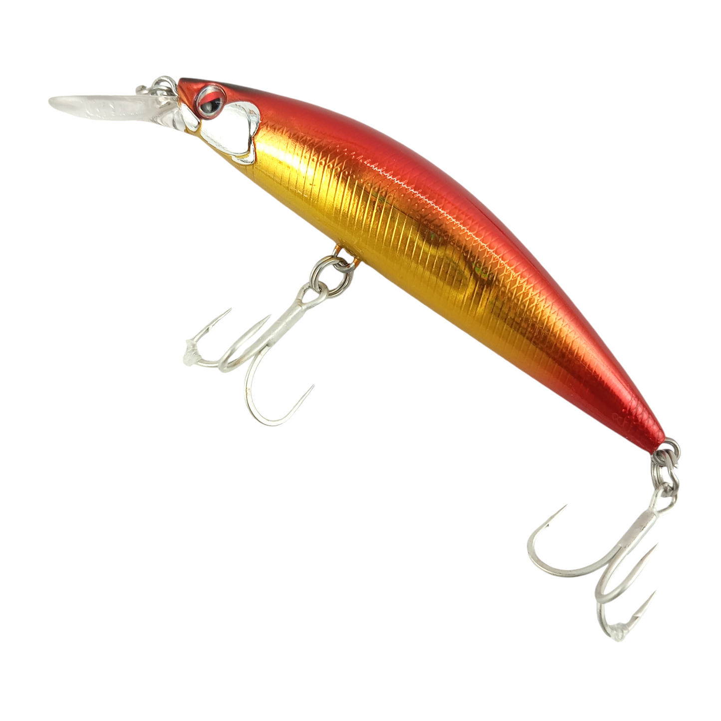 Littma Sagoshi 90FS 90MM 29GM Fishing Red Gold Lure Close Up Image