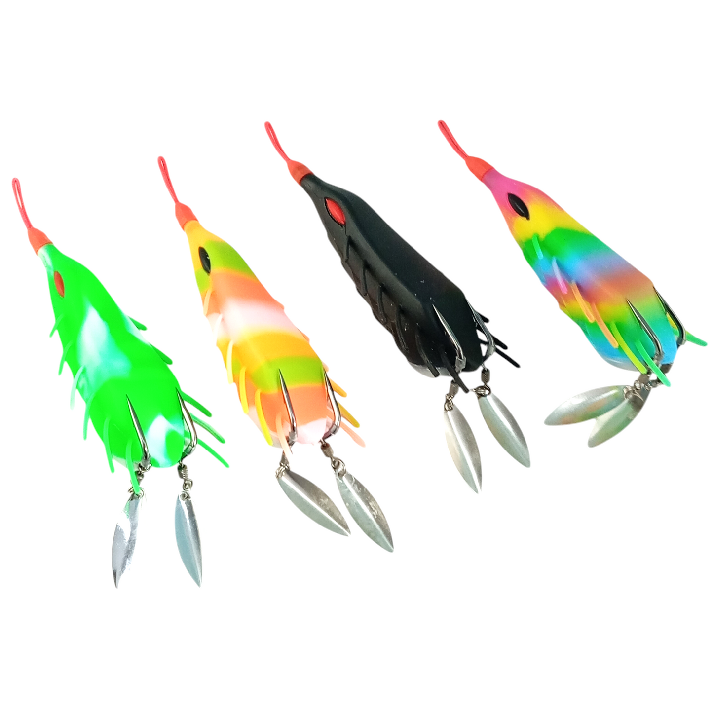 Long Costing Spinner Frog Lure 26gms-90mm Orange Multi Close Close Up Image