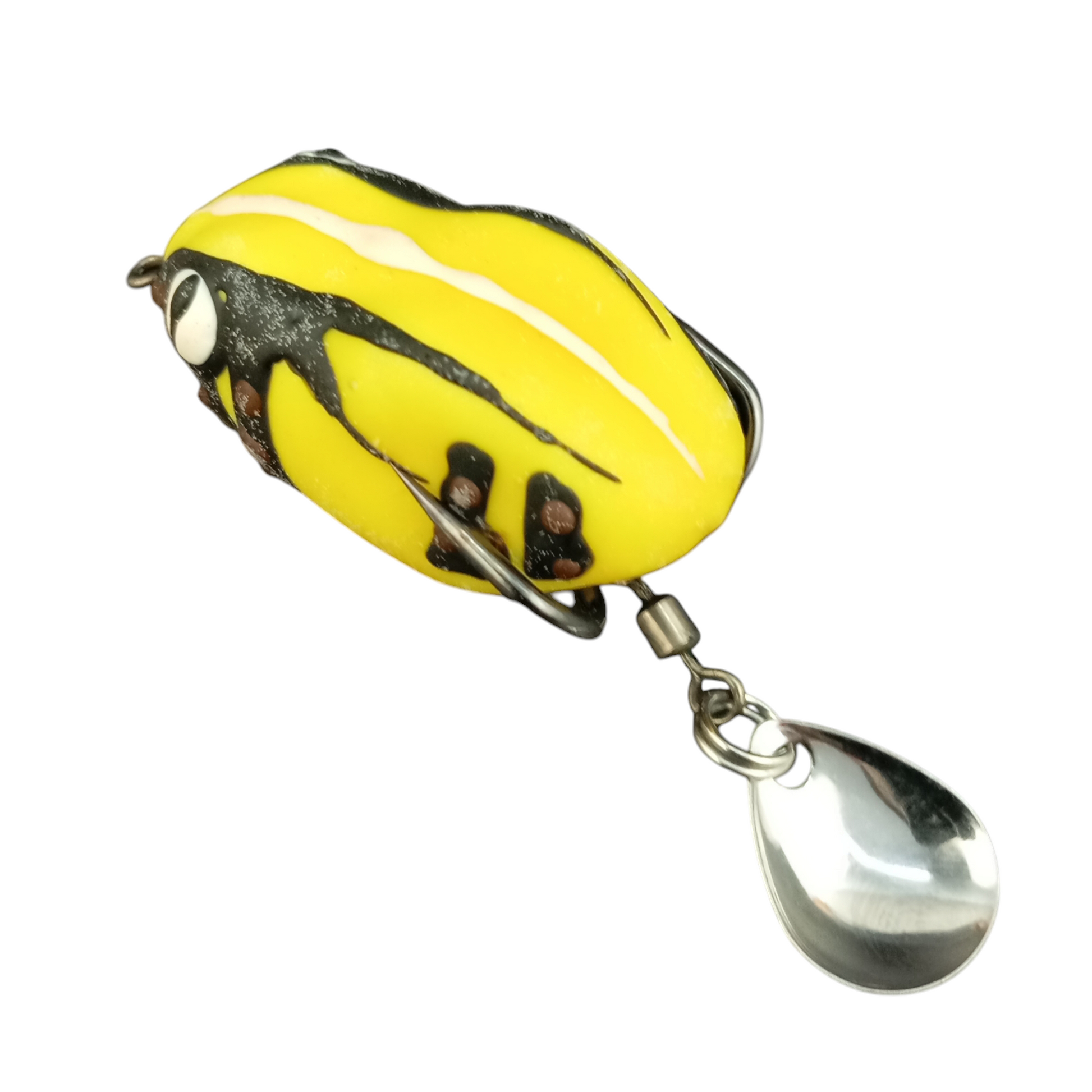 Lures Factory Hand Made Frog Lure Junko Rubber Frog 7gm 4cm- Yellow