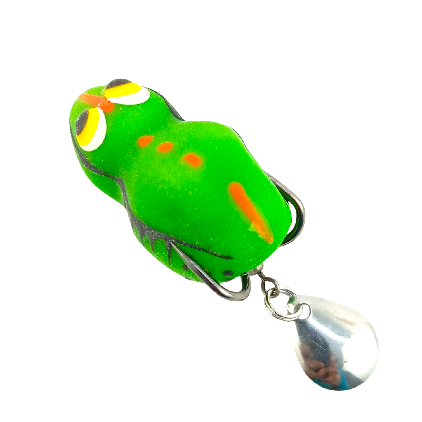 Lures Factory Hand Made Frog Lure Rakkoon Rubber Frog 7gm 4cm- Green