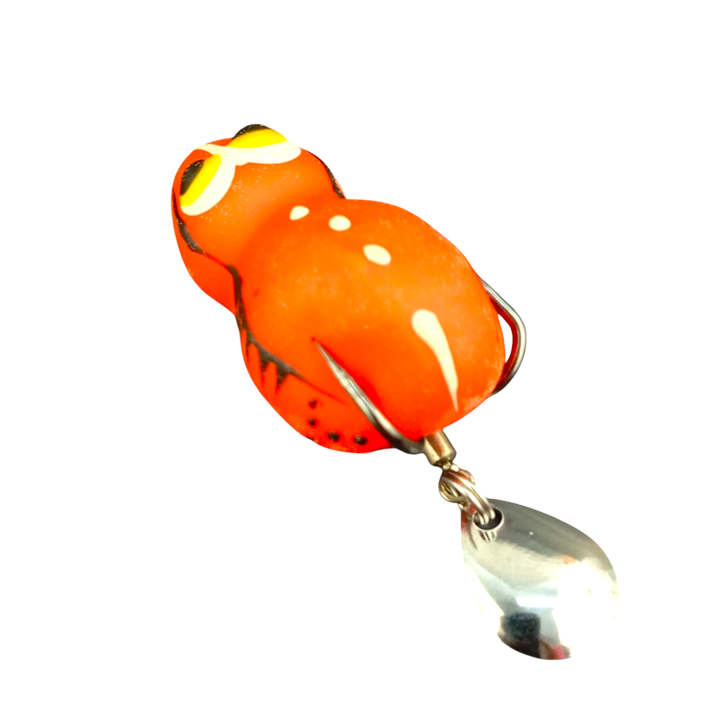 Lures Factory Hand Made Frog Lure Rakkoon Rubber Frog 7gm 4cm- Orange