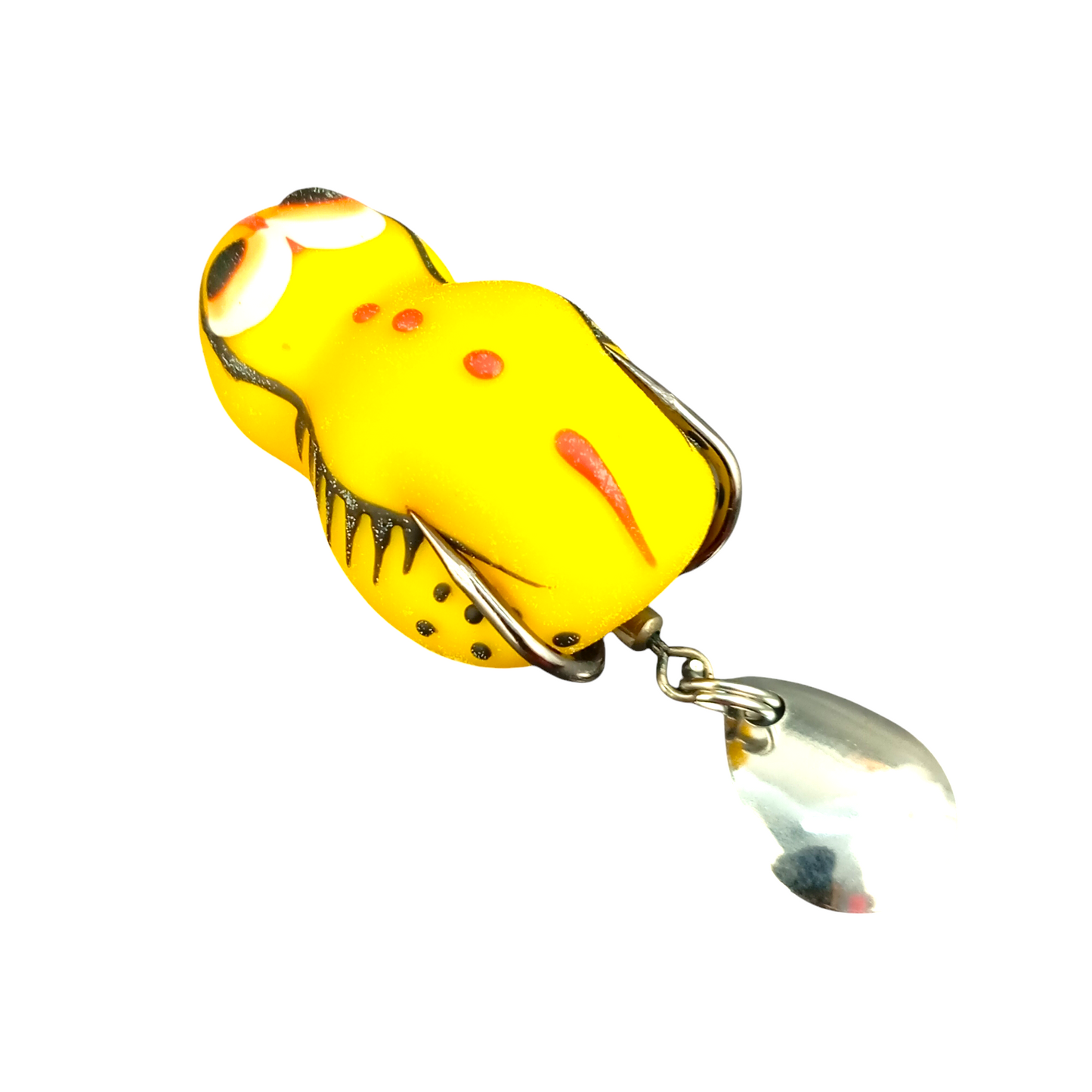Lures Factory Hand Made Frog Lure Rakkoon Rubber Frog 7gm 4cm- Yellow