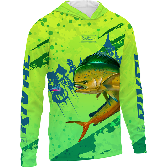 UPF50+ sun protection fishing tshirt with sun protection moisture management and anti microbial properties front view