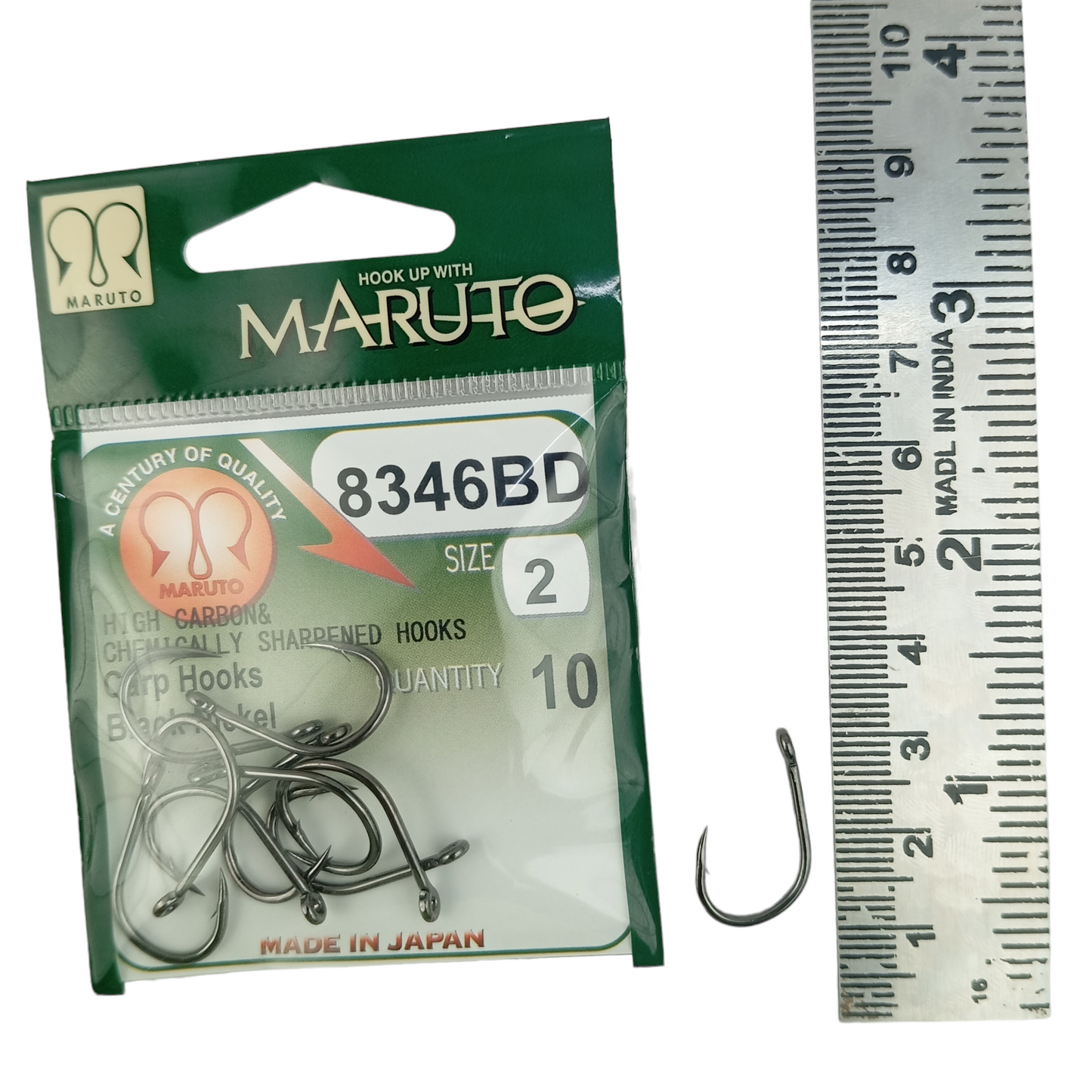 Maruto_8346BD_Carp_Hook_Black_Nickel_Size-2