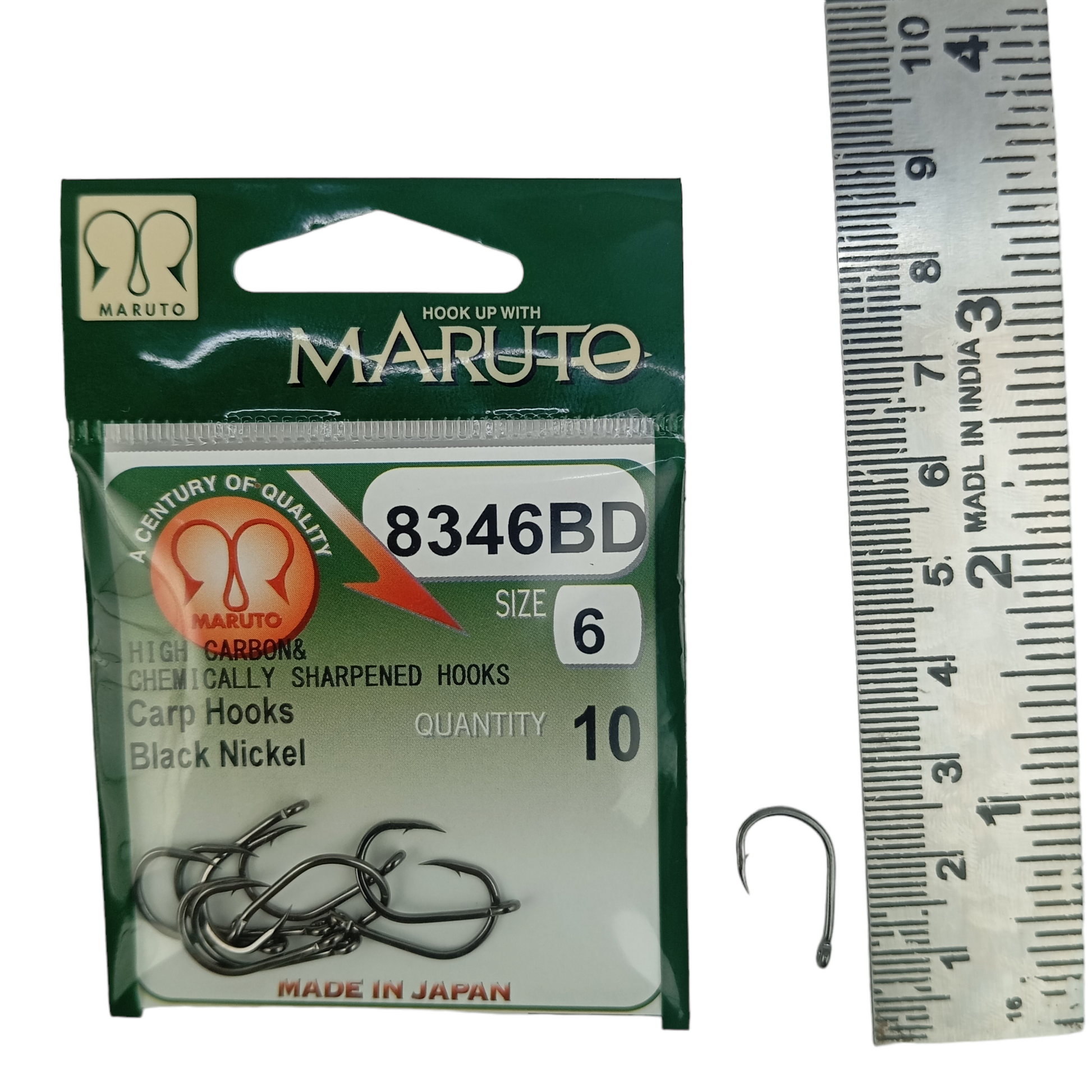 Maruto_8346BD_Carp_Hook_Black_Nickel_Size-6