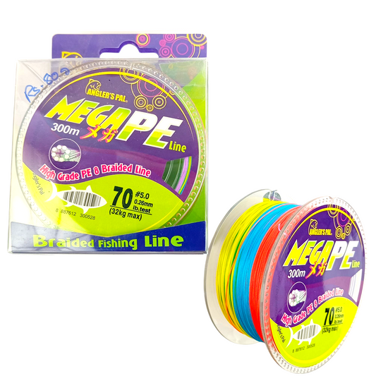 MegaPE X8 Braided Line-300m Spools 0.26MM -32KG -Multi Color