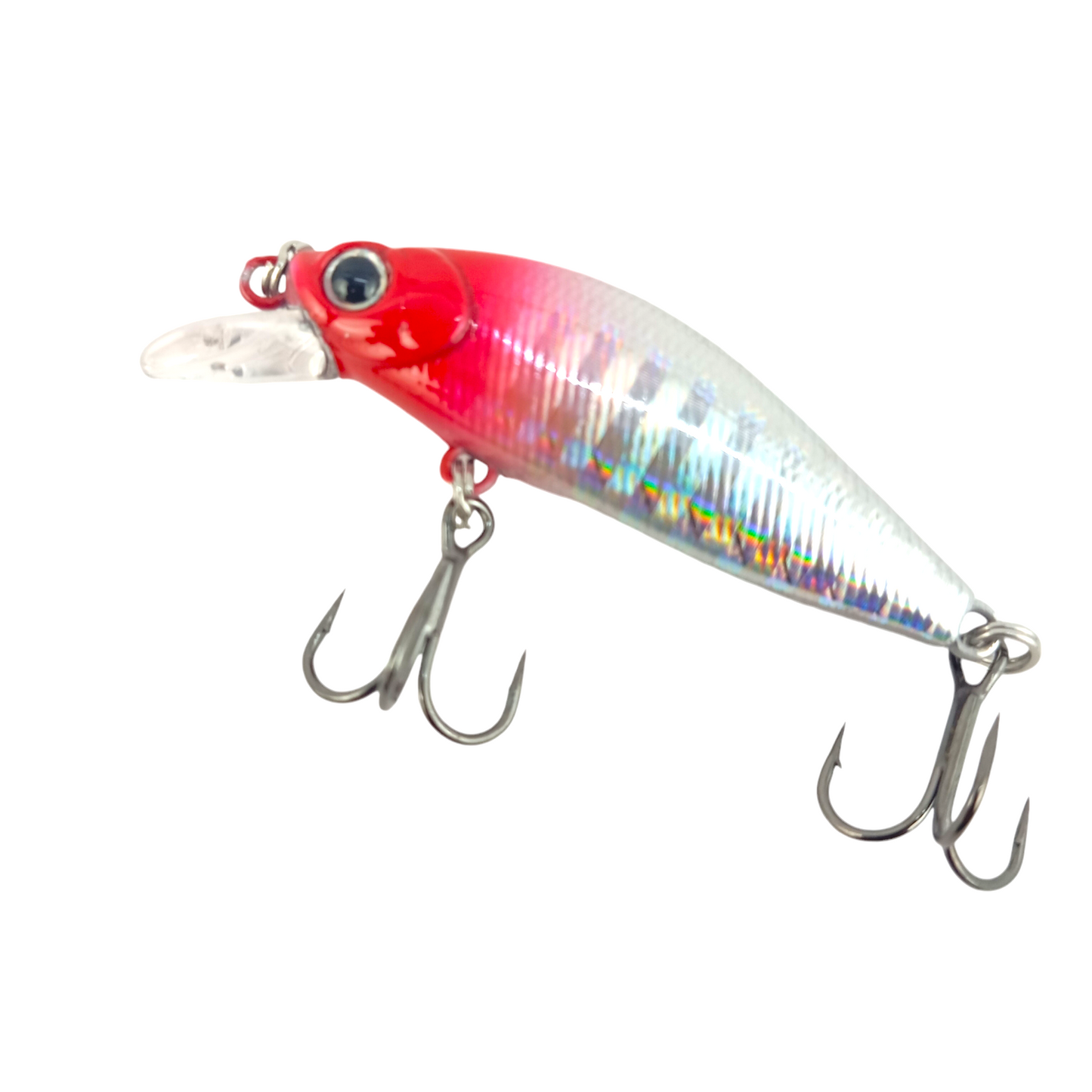 Minnow- Suspending-Lure- 3.3gms-5cm-Silver red head