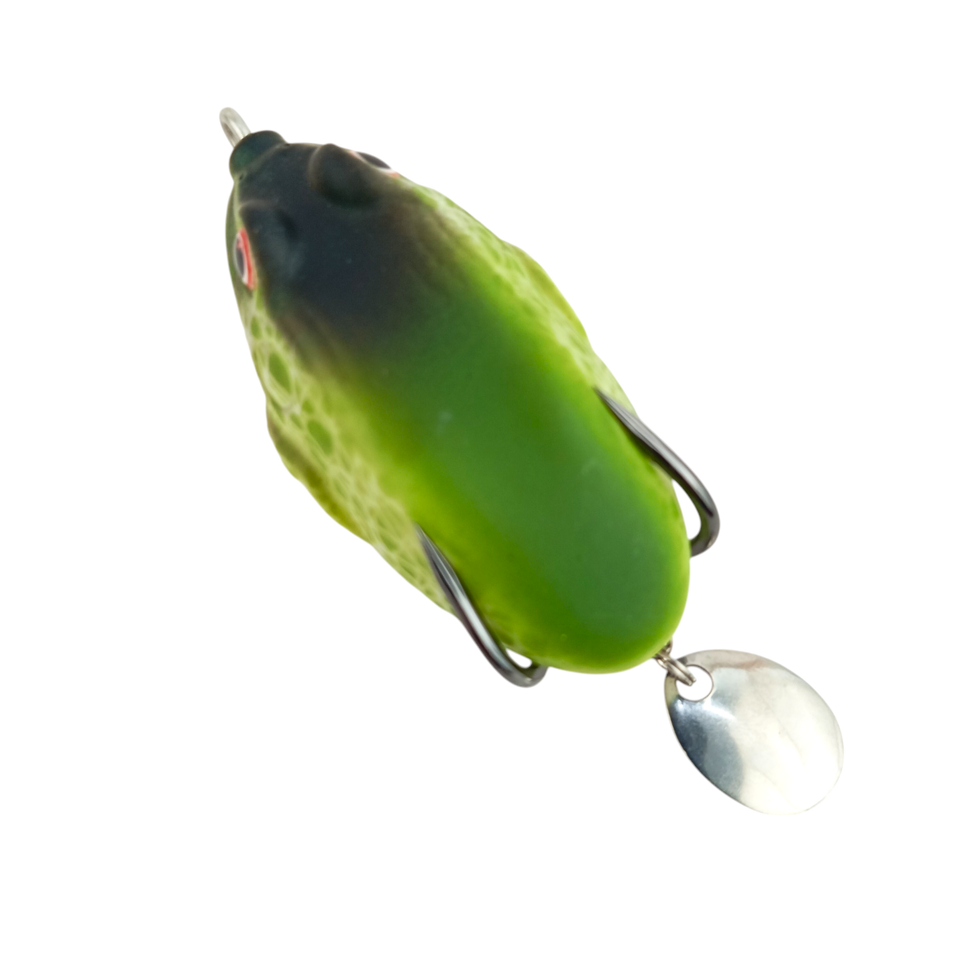 Morizo Mini Froggy Spinner Frog Lure 13gms 5.5cm Black Green Close Up Image