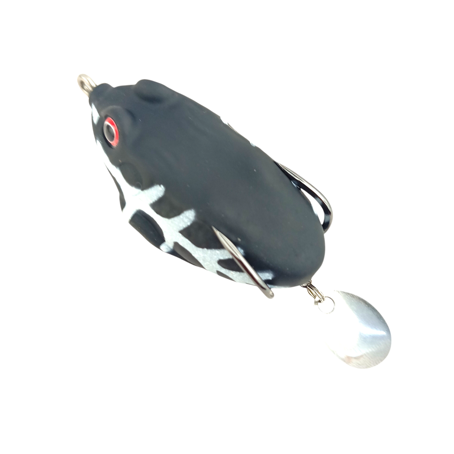 Morizo Mini Froggy Spinner Frog Lure 13gms 5.5cm Black  Close Up Image
