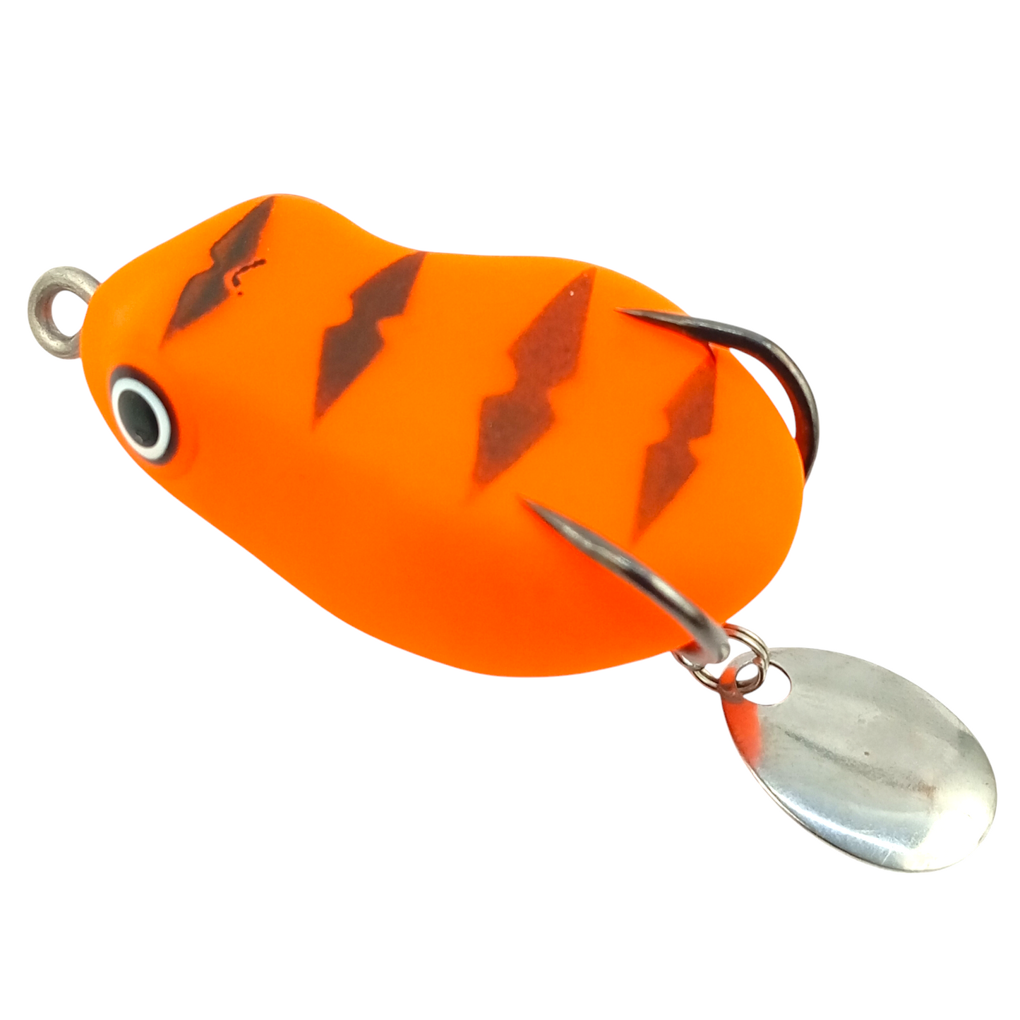 Morizo Mini  Spinner Frog Lure 8.5gms 4.5cm Orange  Close Up Image