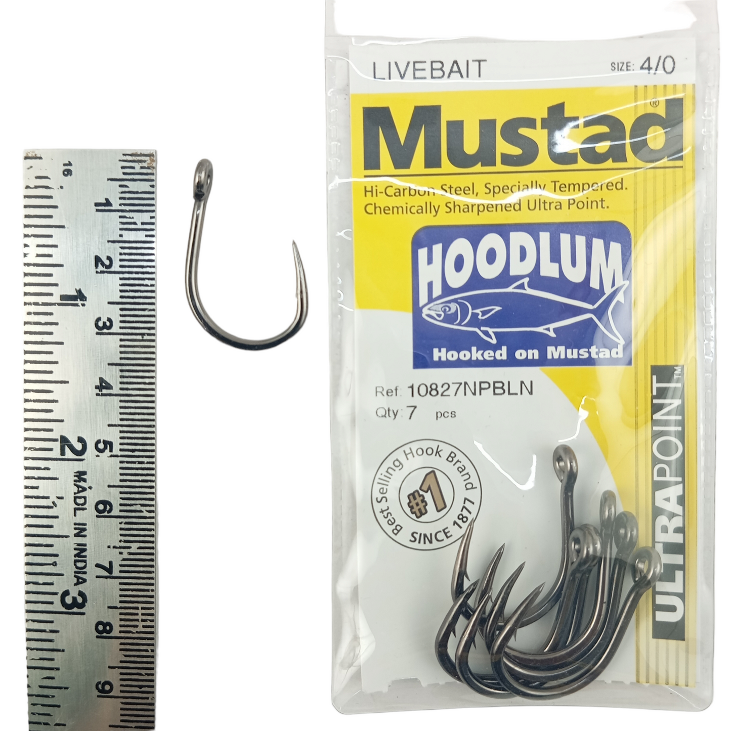 Mustad Hoodlum Live Bait Hooks 10827NPBLM - Single Piece