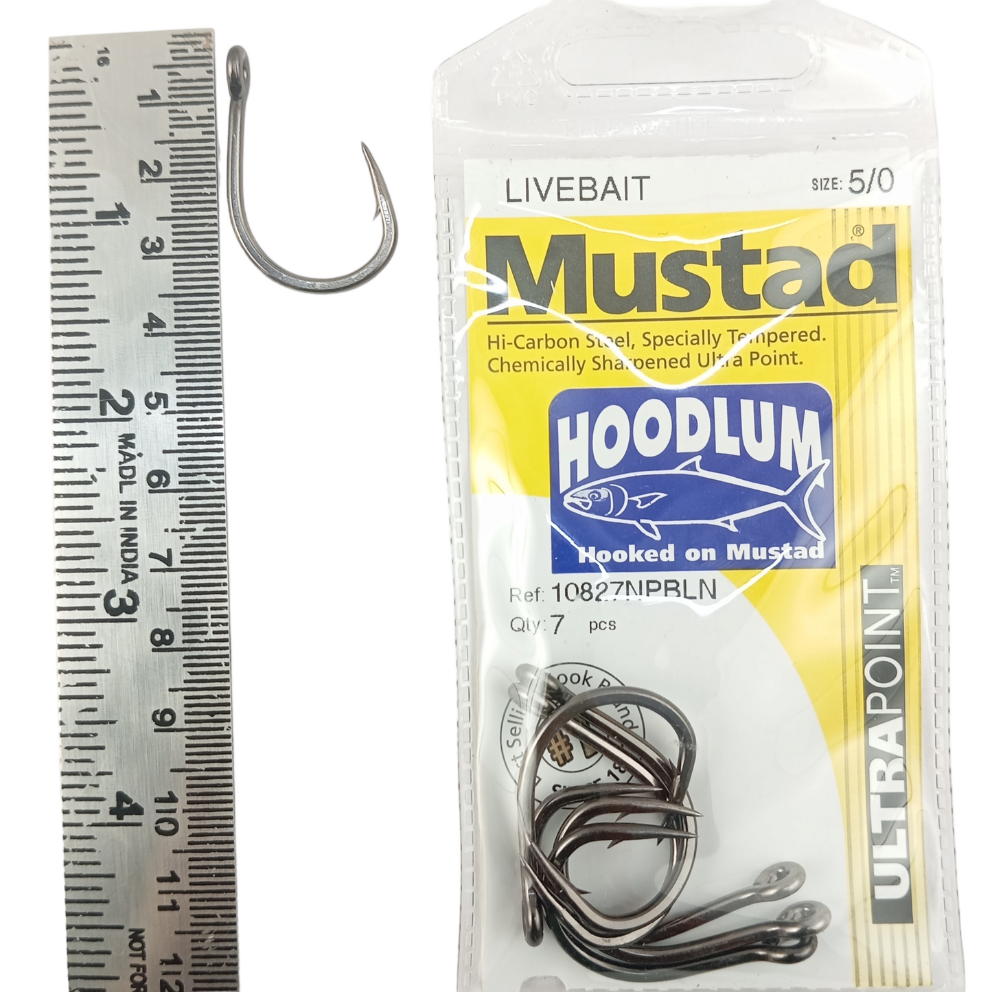 Mustad Hoodlum Live Bait Hooks 10827NPBLM - Single Piece