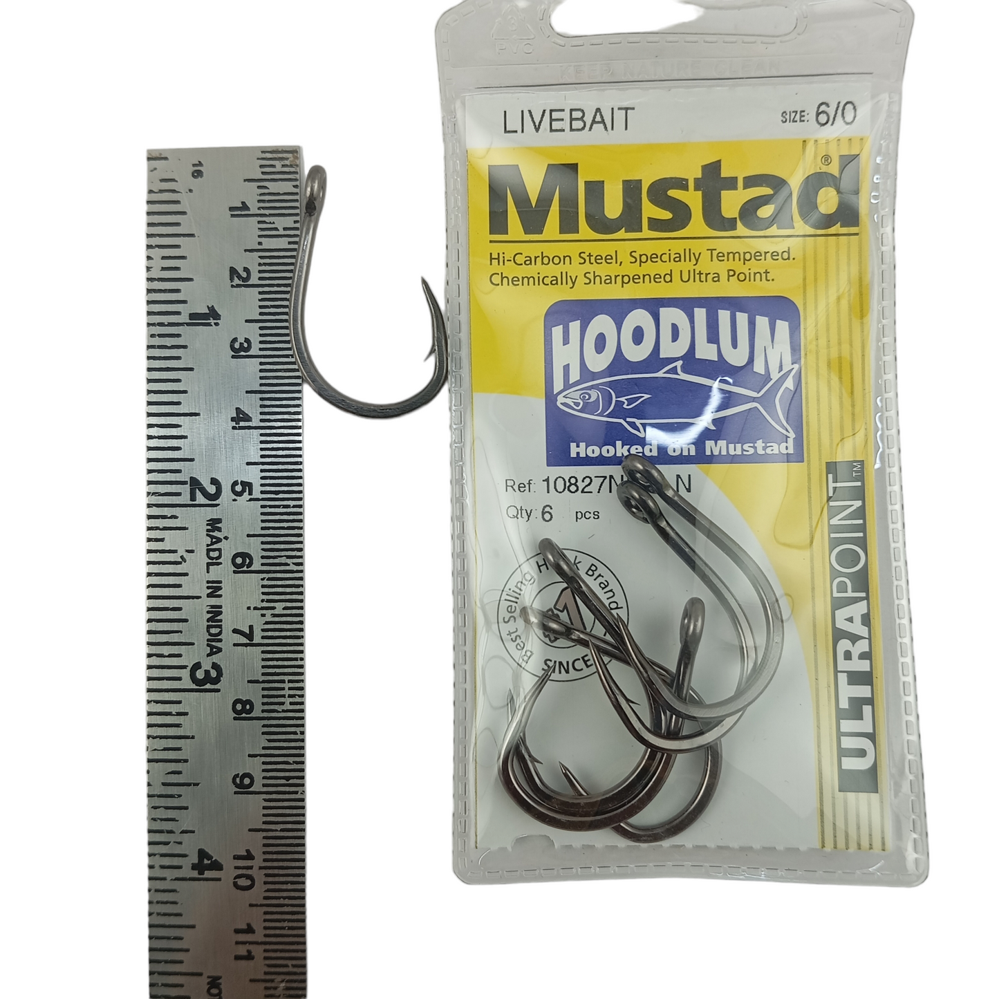 Mustad Hoodlum Live Bait Hooks 10827NPBLM - Single Piece