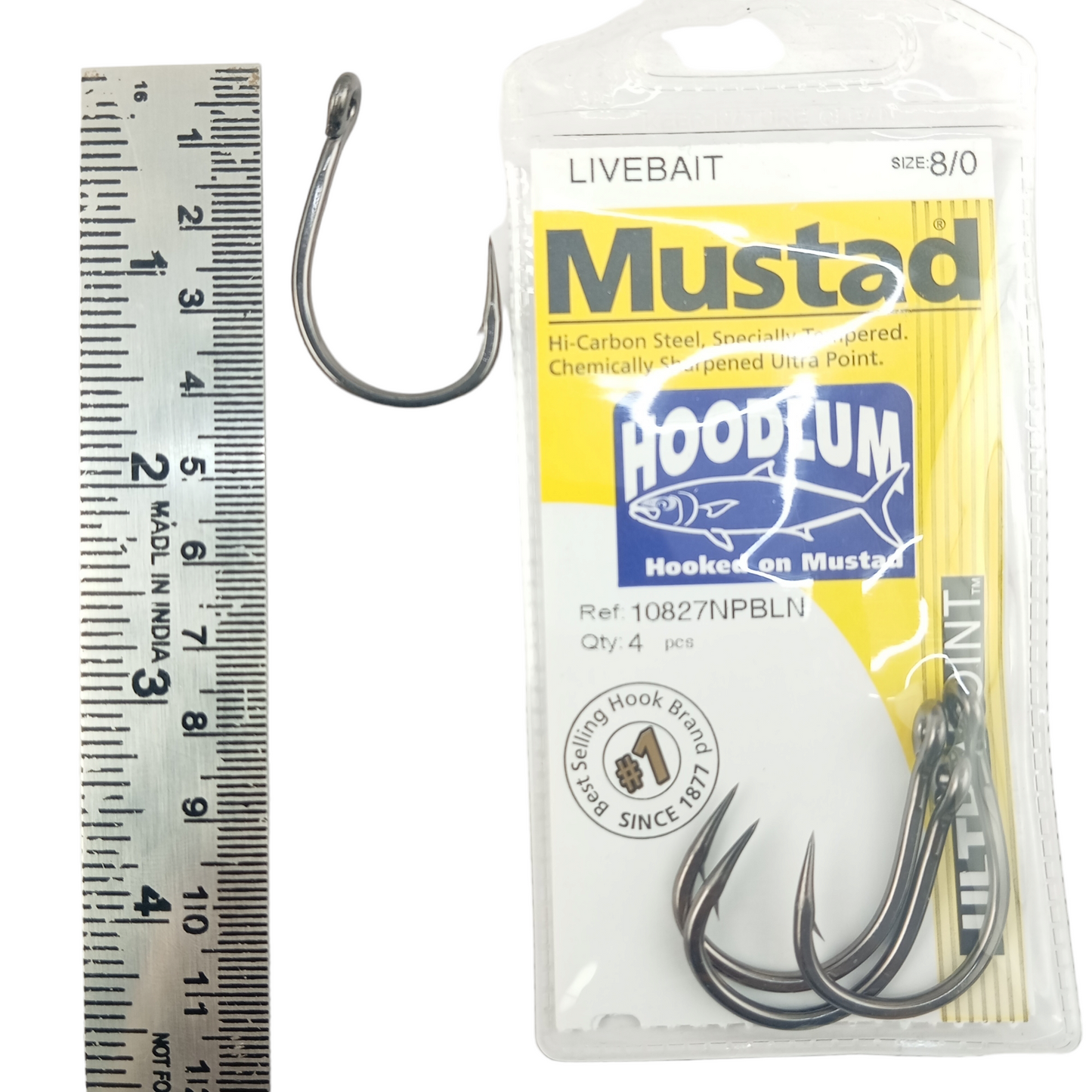 Mustad Hoodlum Live Bait Hooks 10827NPBLM - Single Piece