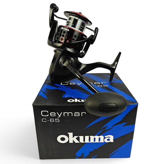 okuma ceymar 65 Spinning Reel Size 10 High tech meets weaponised aggression in a red and black fusion that would put an armed sports car to shame Okuma Fish With Hanish