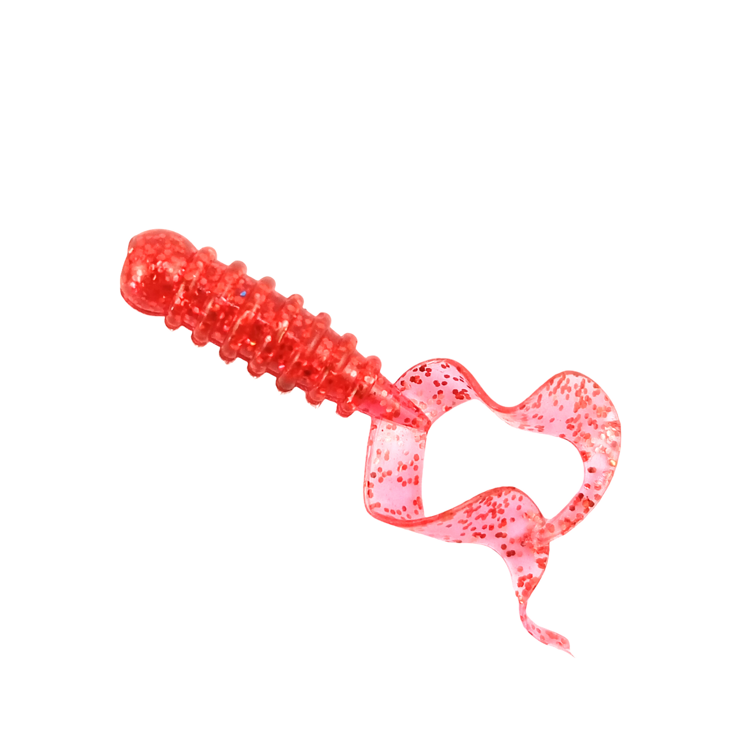 Owner Cultiva Rock'N Bait Worm Ring Twin Tail  1.5inch Shrimp Red Close Up Image