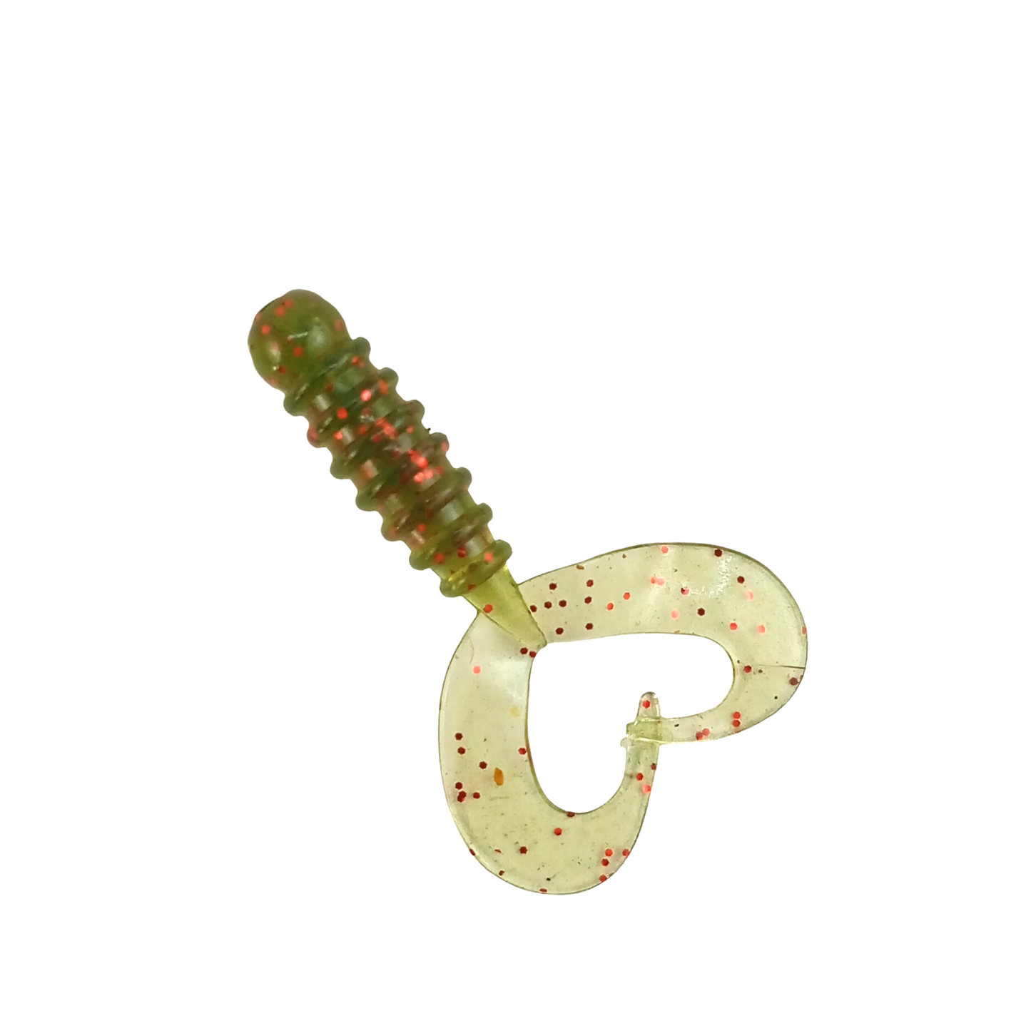 Owner Cultiva Rock'N Bait Worm Ring Twin Tail  1.5inch Watermelon Close Up Image