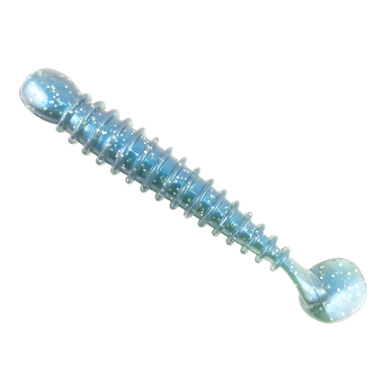 Owner Cultiva Tasty Worm Rock ‘N Bait RB-5Ring Kick Tail  3inch BrownBlue Close Up Image