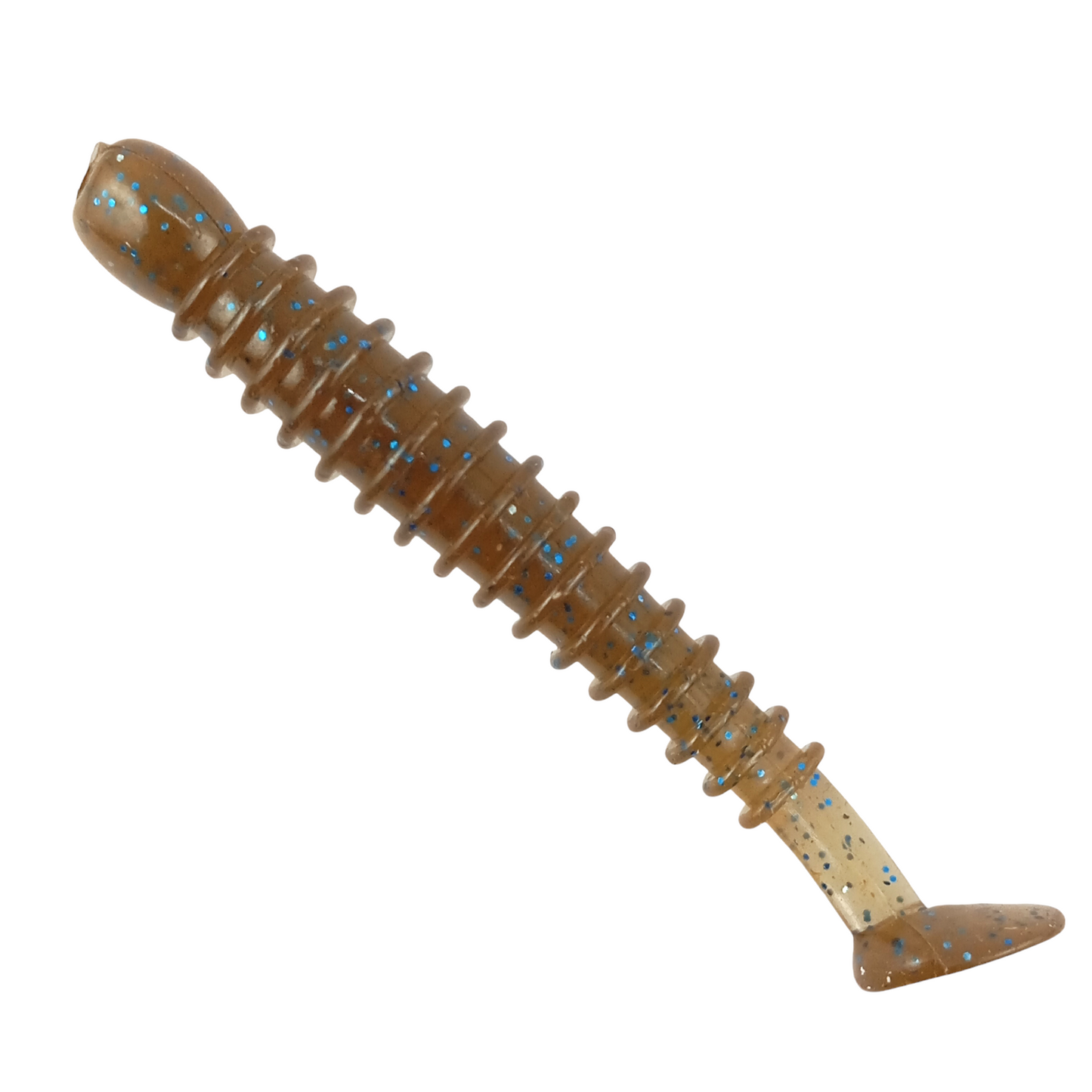 Owner Cultiva Tasty Worm Rock ‘N Bait RB-5Ring Kick Tail  3inch Green Blue Close Up Image