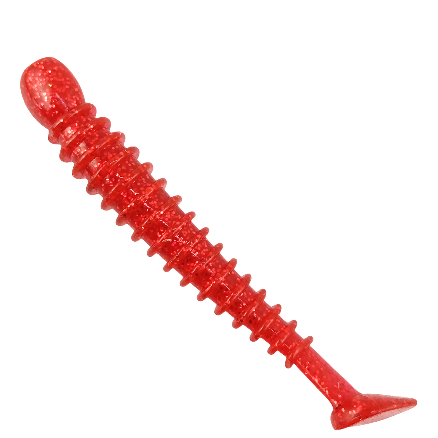 Owner Cultiva Tasty Worm Rock ‘N Bait RB-5Ring Kick Tail  3inch Shrimp Red Close Up Image