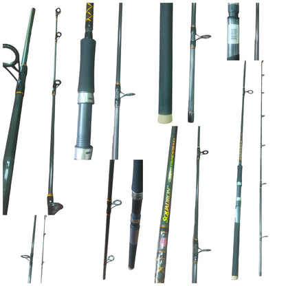 Multiple images collage Penn Squadron 8 FT Spinning Fishing Rod 15-40 LB Best fishing Rod