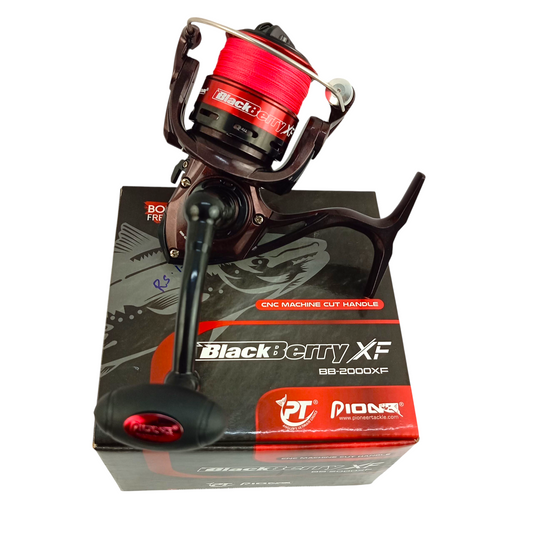 Pioneer Black Berry BB-2000Xf Spinning Fishing Reel With Braid Line -light Reel