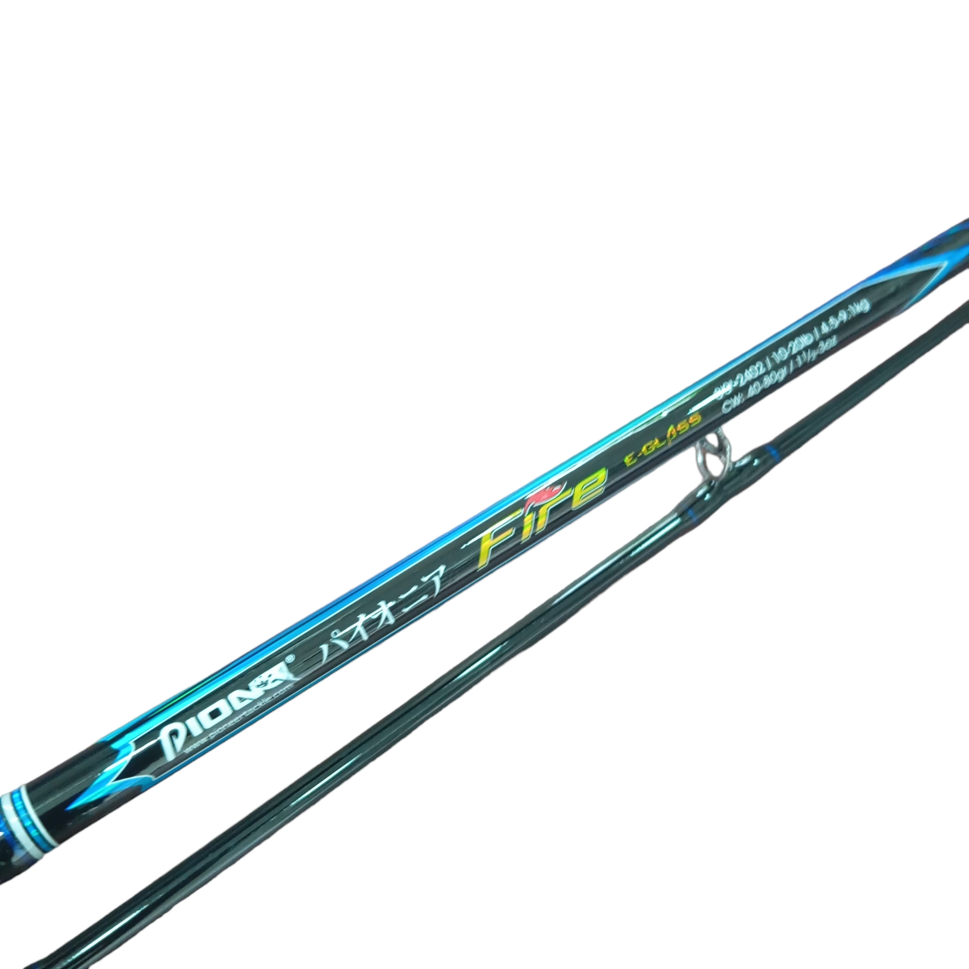 Pioneer Fire E-Glass 8FT 10-20lb CW40-80gr Spinning Fishing Rod Blue Rod close up image