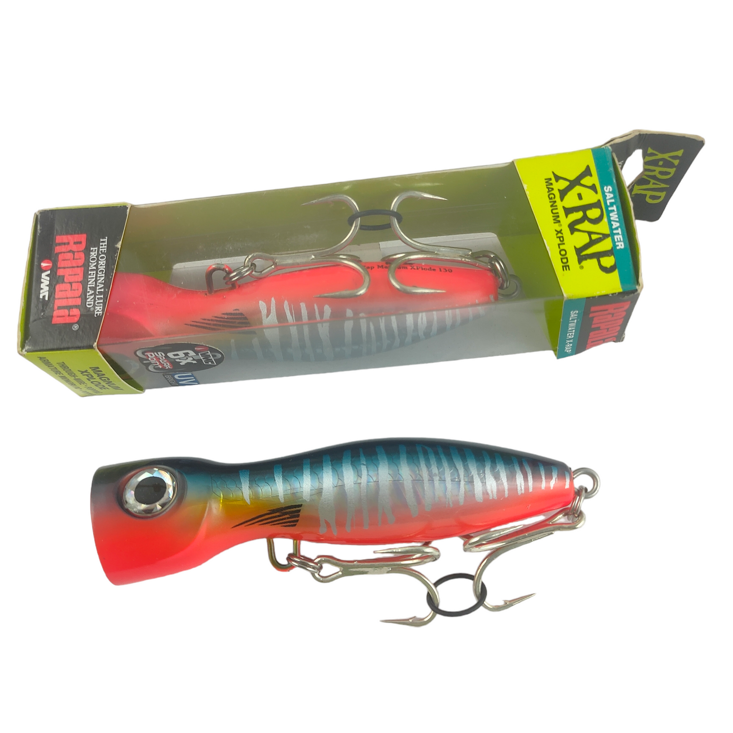 Rapala X-Rap Magnum Xplode  62gm 13cm Popper  130 HWHU Hot Wahoo UV