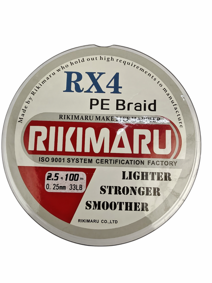 Rikimaru 4X-Pro Braided Line 100m-Spools