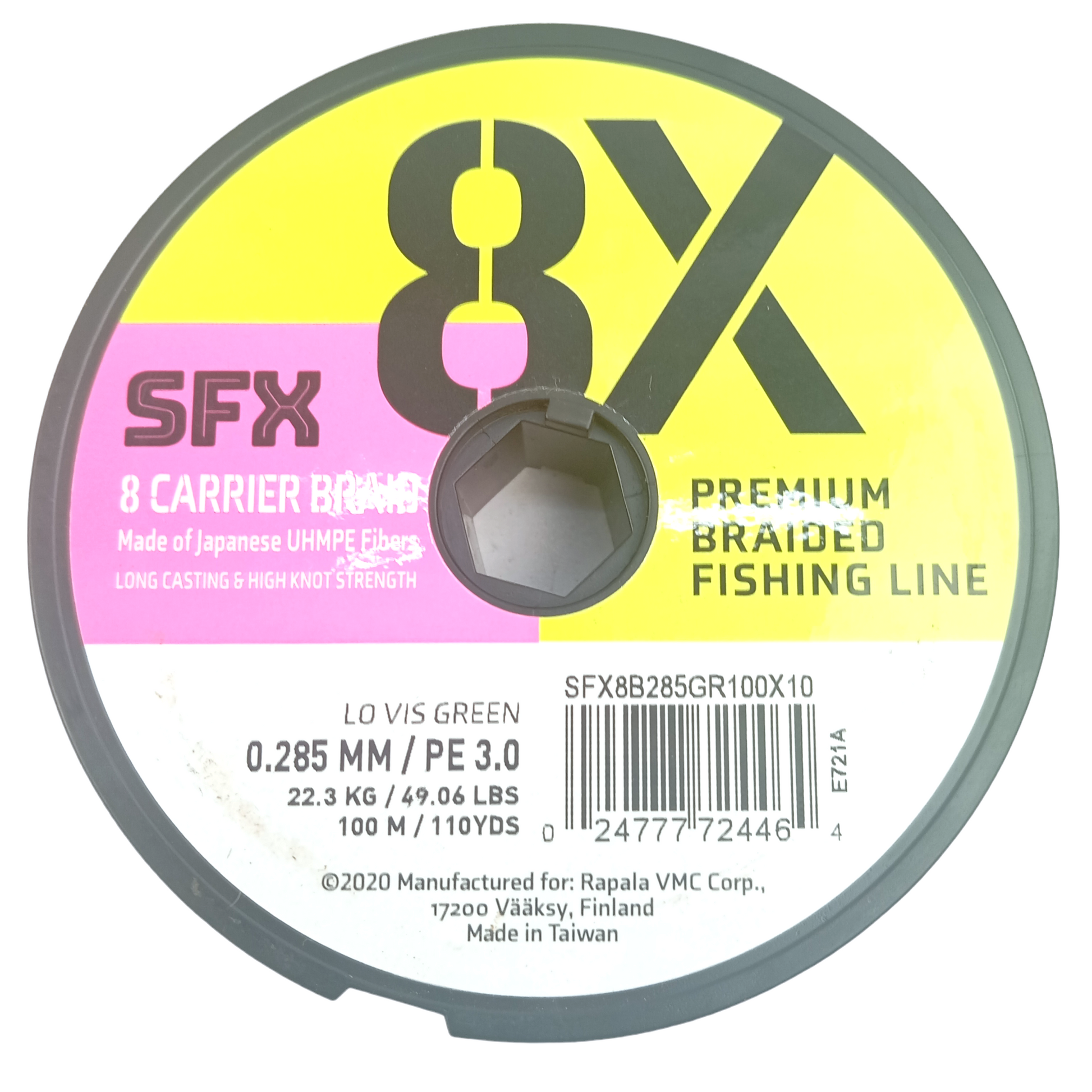 SFX_8X_Premium_Braided_0.285mm_49.05lbs_Fishing_Line_Close_Up_Image