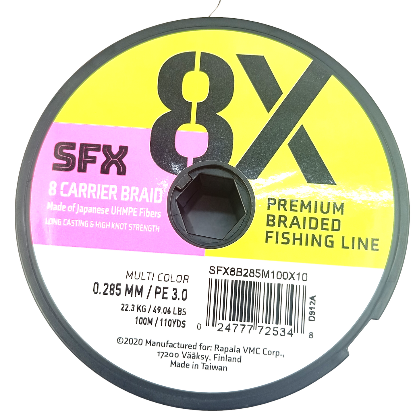 SFX 8X Premium Braided Multi Color 0.285mm-49.06lbs Fishing Line