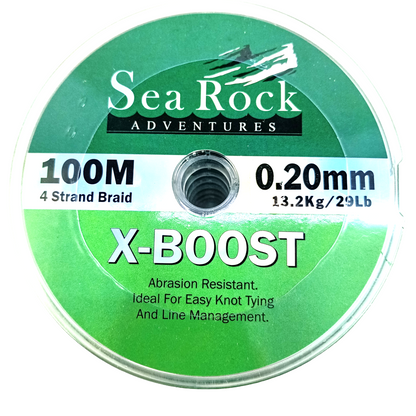 Sea Rock Adventures X-Boost  4 Straand Braid 0.20mm 29lb Fishing Line Close Up Image