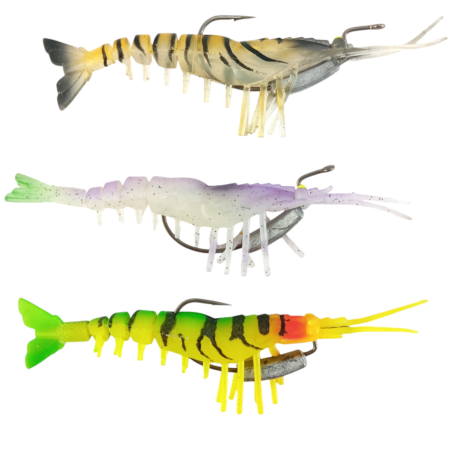 Shrimp With Worm Hooks 13cm 17gms Fishing Lure All Close Up Image