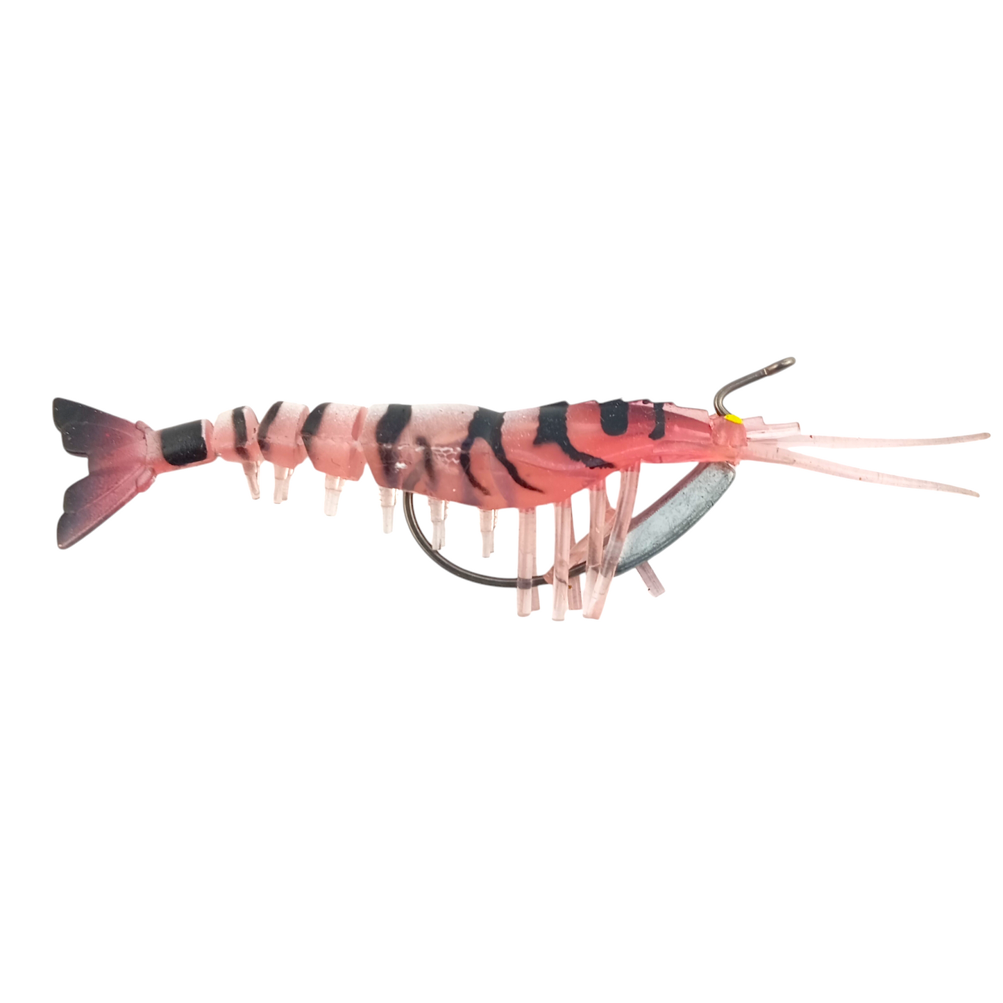 Shrimp With Worm Hooks 13cm 17gms Fishing Lure  Pink Close Up Image