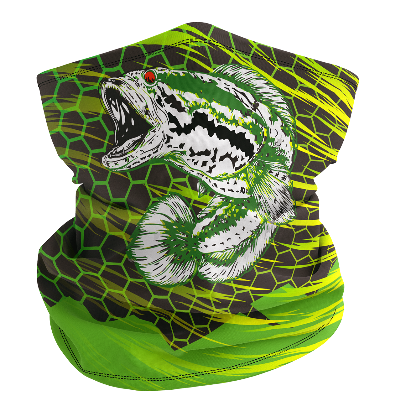 UPF 50+ Neck gaiter used for fishing travel and other activities front view