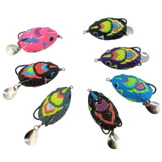 Soft Thai Frog Imitation Frog Lure With Spinner 11gms-4.5cm Close Up ImageR