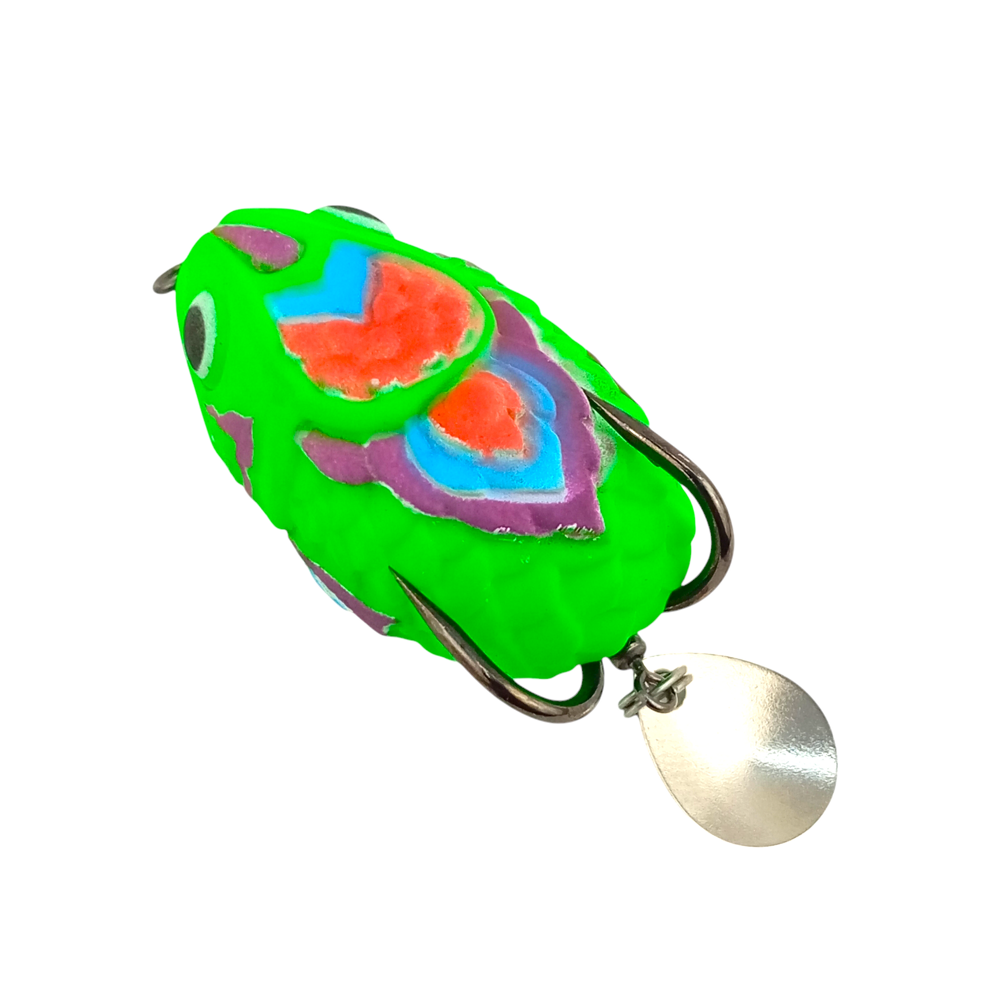 Soft Thai Frog Imitation Frog Lure With Spinner 11gms-4.5cm Close Up ImageR