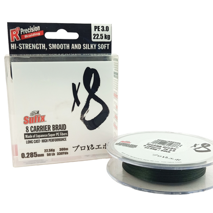 Sufix- 8X Carrier Braid Line 0.285mm-50LB - 330YDS Fishing Line Image