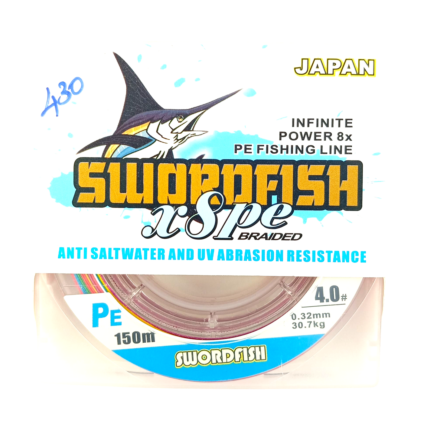 Swordfish X8 PE Multi Color Braided Line -150m Spools