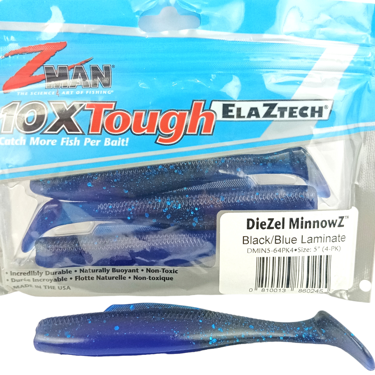 Z Man DieZel MinnowZ Size-5 Black Blue Laminate Single Image