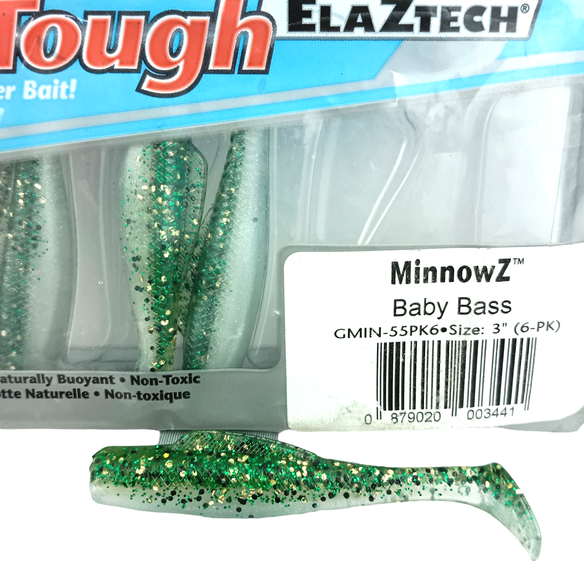 Z Man Diezel MinnowZ 3 Inch Single Chart Red Tail Closeup Baby Bass Image