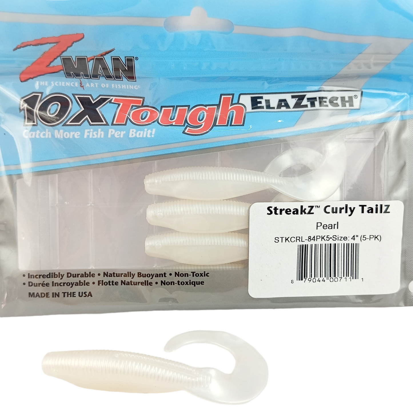 Z Man SteakZ Curly TailZ Size-4  Curly Tail-Pearl Single Image