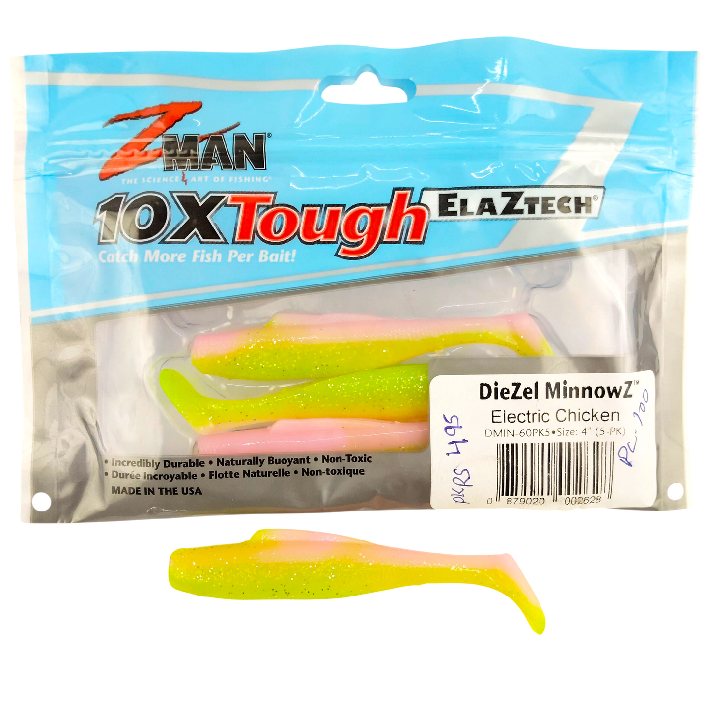 Z Man DieZel MinnowZ Size-4  Electric Chicken Close up Image