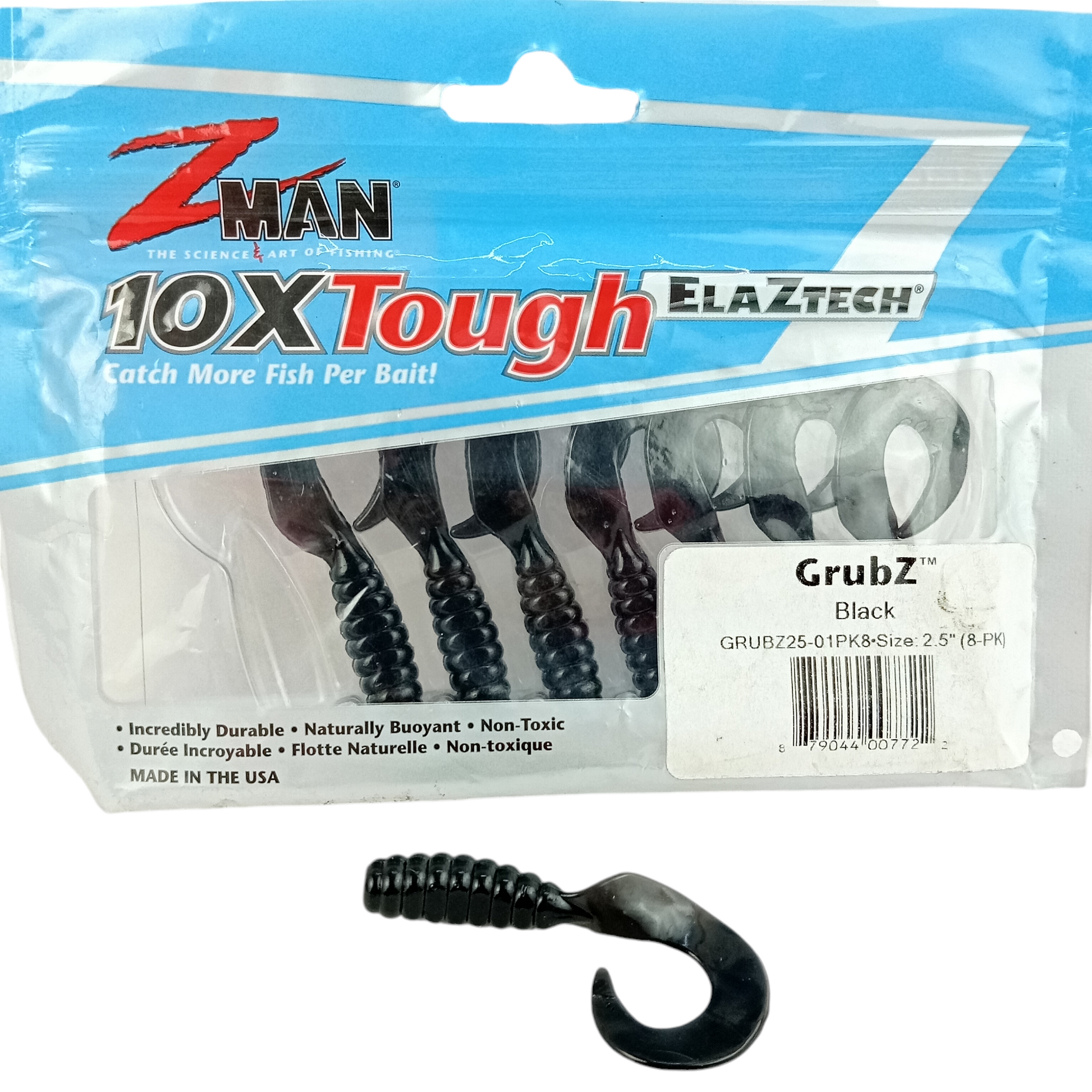 Z Man GrubZ Size-2.5 Black Single Close Up Image