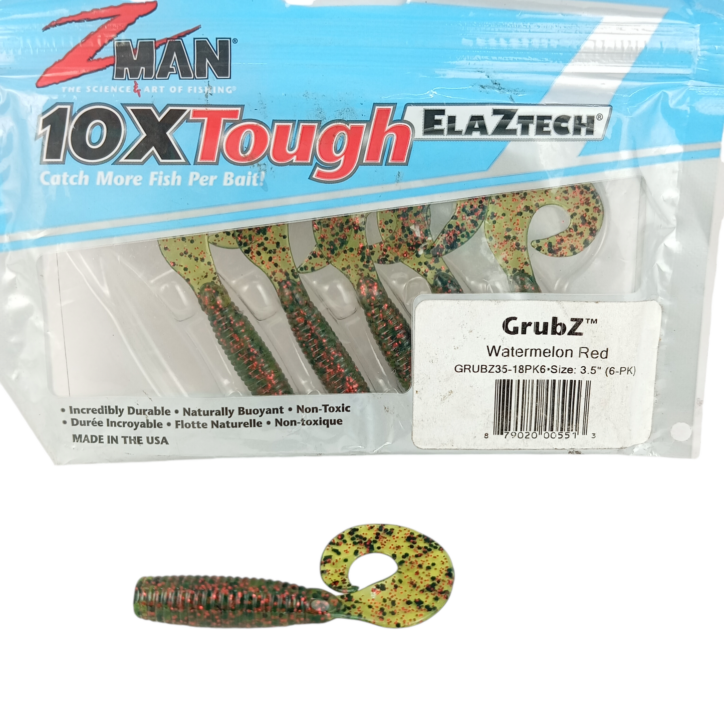 Z Man GrubZ Size-3.5 Watermelon Red Single Image
