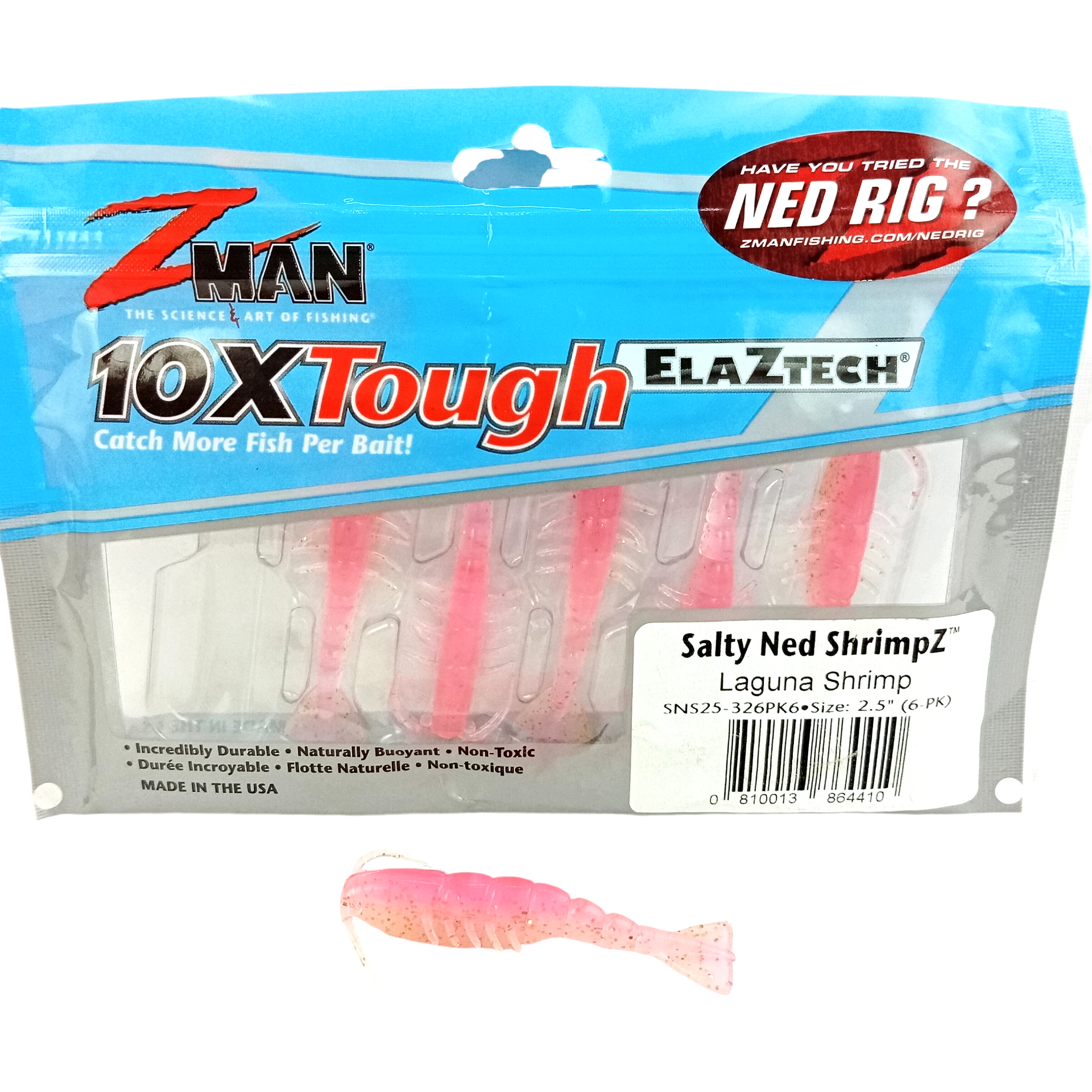 Zman Salty Ned ShrimpZ 2.5inch |Soft Lure | Single Pc – Fish With