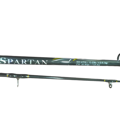 littma spartan spinning fishing rod 9ft 349 gms 40-80gms casting weight specs close up